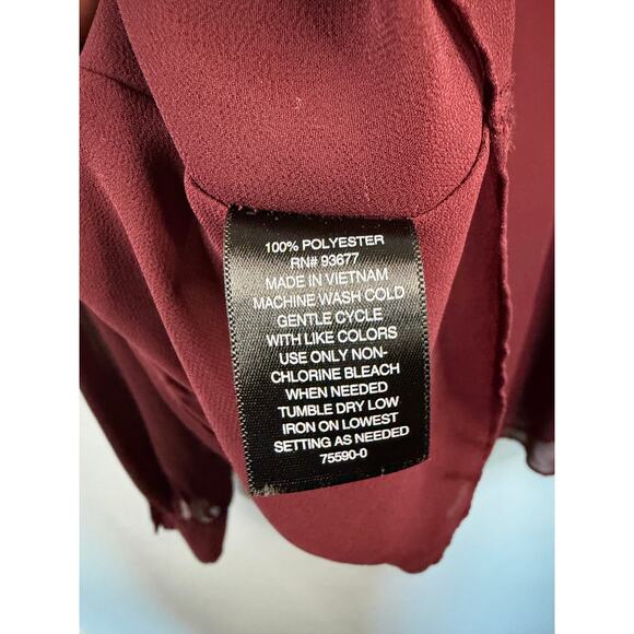 Worthington Womens Red Long Sleeve Blouse Size XL - Picture 4 of 6